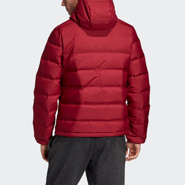 Пуховик adidas Helionic Ho Jkt Outdoor Slim Fit hooded down Jacket Wine Red, красный — фото 4