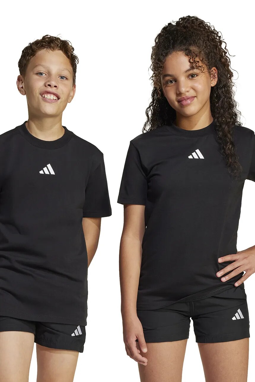 Футболка детская хлопковая Adidas, черный — фото 2