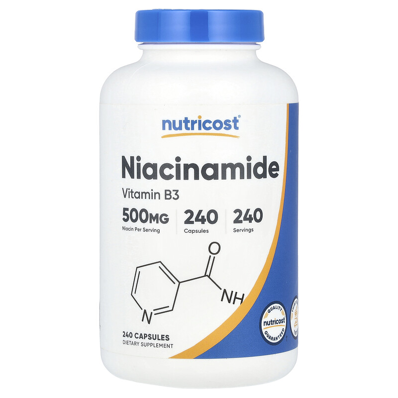 

Nutricost, Ниацинамид, 500 мг, 240 капсул