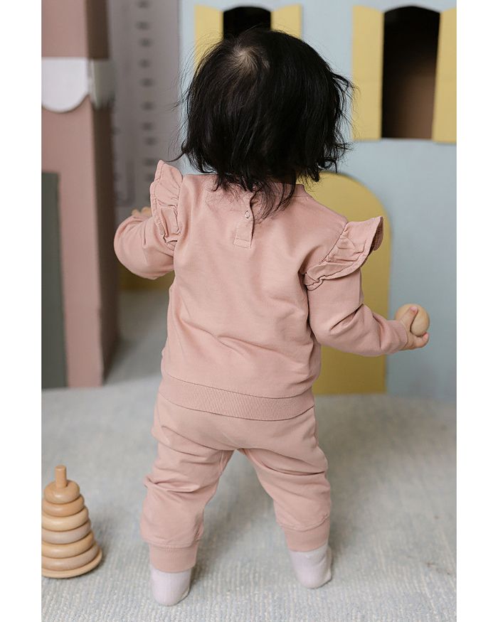 Унисекс худи с рюшами из френч-терри - Baby Pehr, розовый — фото 4
