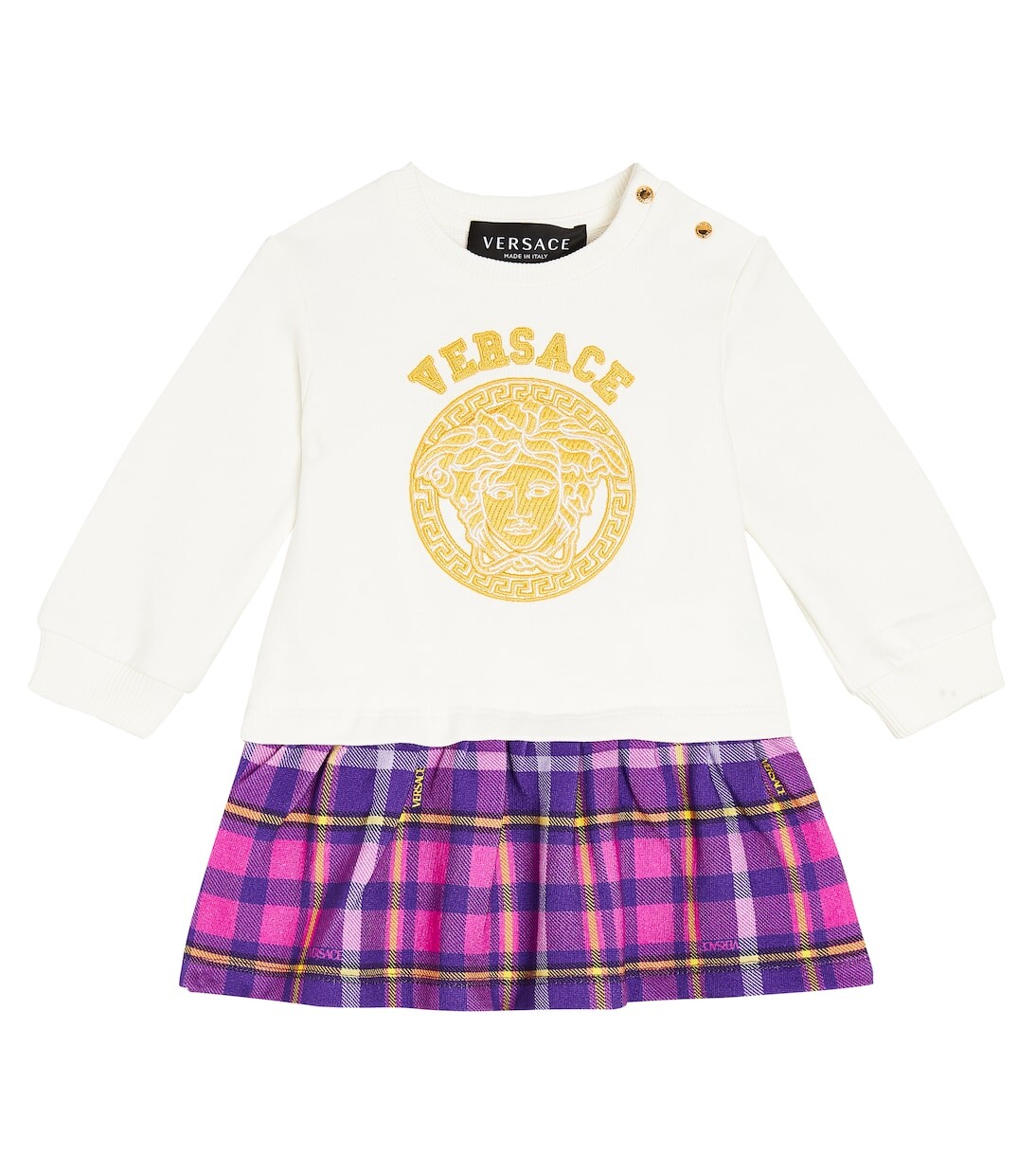 

Платье из хлопкового джерси с логотипом baby baby Versace Kids, белый