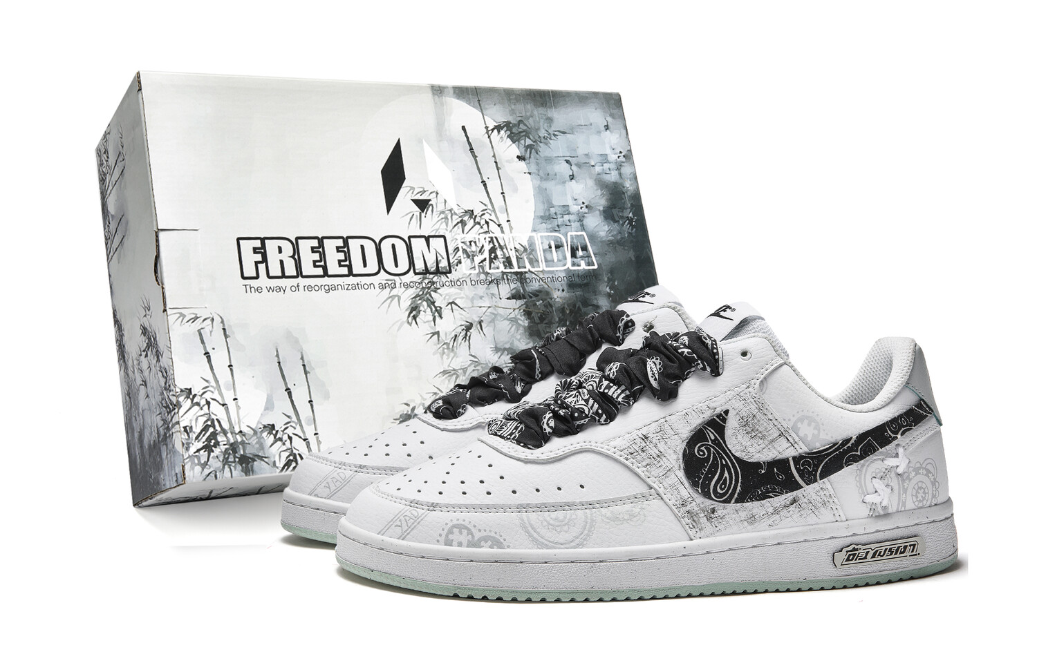 

Кроссовки Nike Court Vision 1 Skateboarding Shoes Men Low-top White/black, белый/черный
