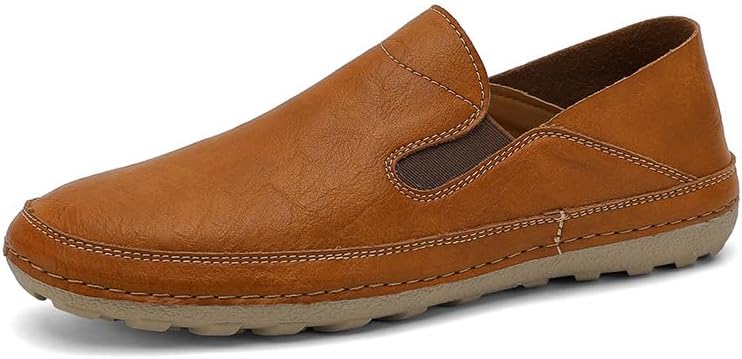 

Мужские мокасины кожаные повседневные нескользящие с мягкой подошвой, рабочие, легкие, удобные туфли для прогулок на улице Asifn, коричневый