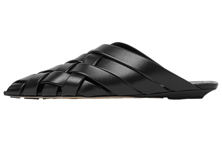 Тапочки женские Bottega Veneta плетеные, черный