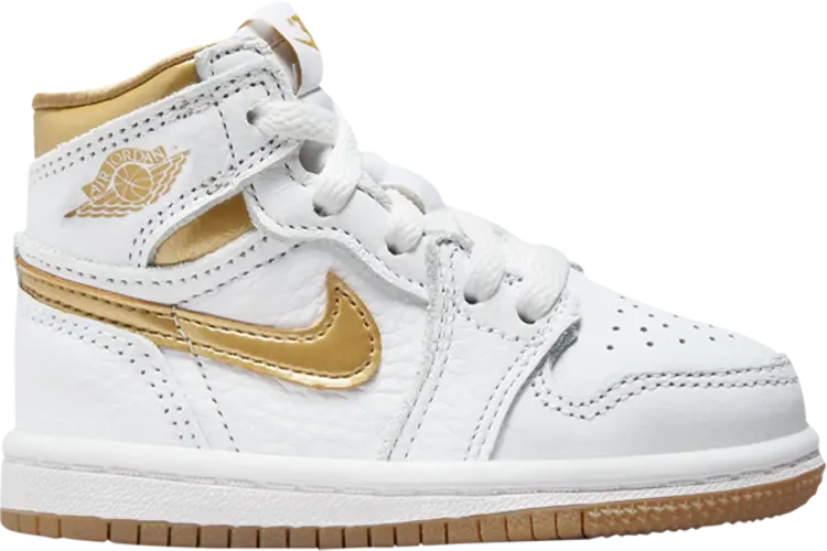 

Кроссовки Air Jordan 1 Retro High OG TD 'Metallic Gold', белый