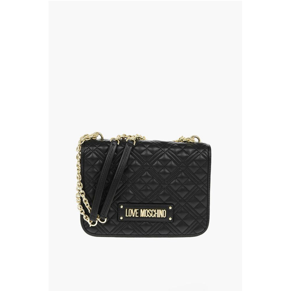 

LOVE Стеганая сумка из искусственной кожи с золотой цепочкой Moschino, Black