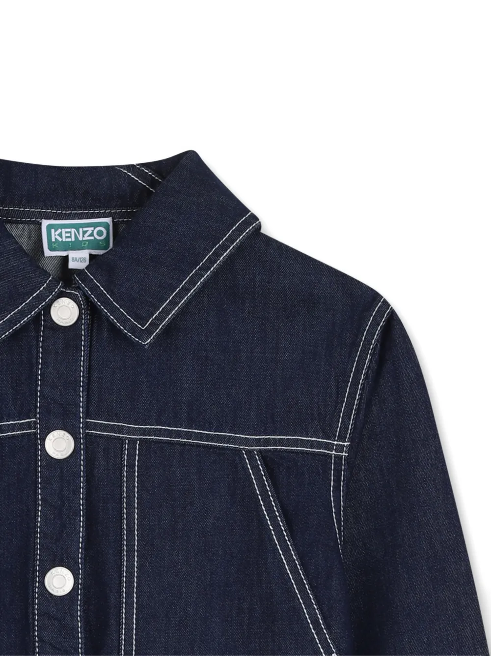 Джинсовая куртка на пуговицах Kenzo Kids, синий — фото 3