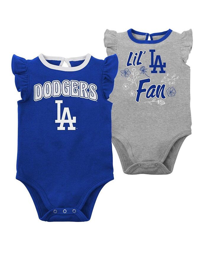 

Набор из двух боди для мальчиков и девочек Royal and Heather Grey Los Angeles Dodgers Little Fan Outerstuff, синий