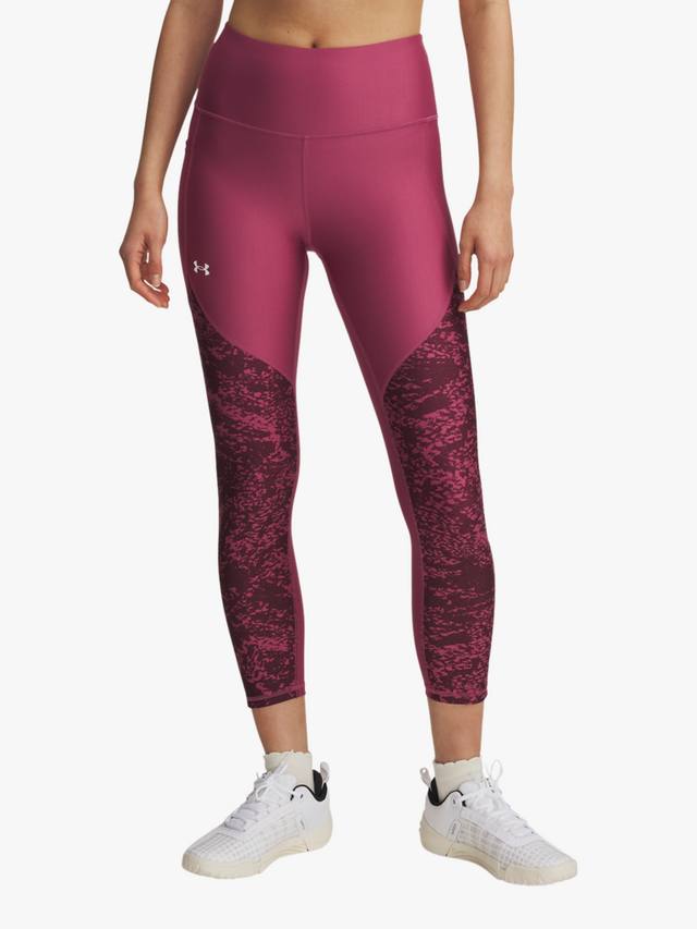 

Женские леггинсы с технологичным принтом Under Armour, Fuchsia Dusk / White