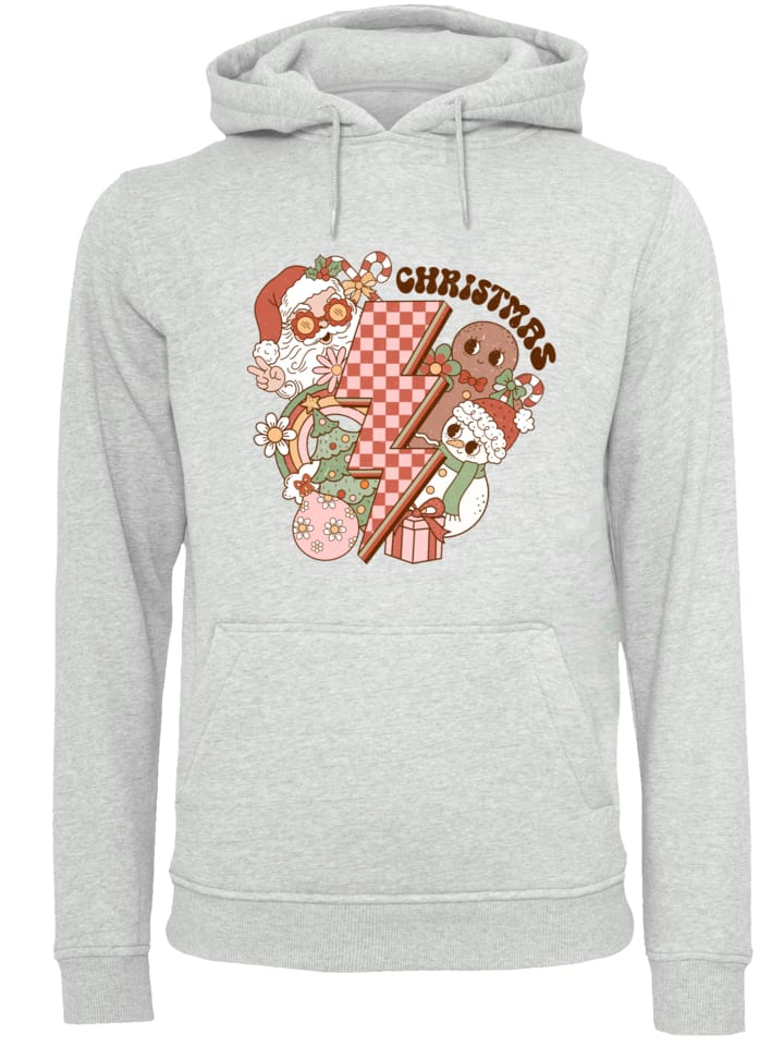 

Пуловер F4NT4STIC Hoodie Groovy Christmas Flash Cozy Vibes, пятнистый серый