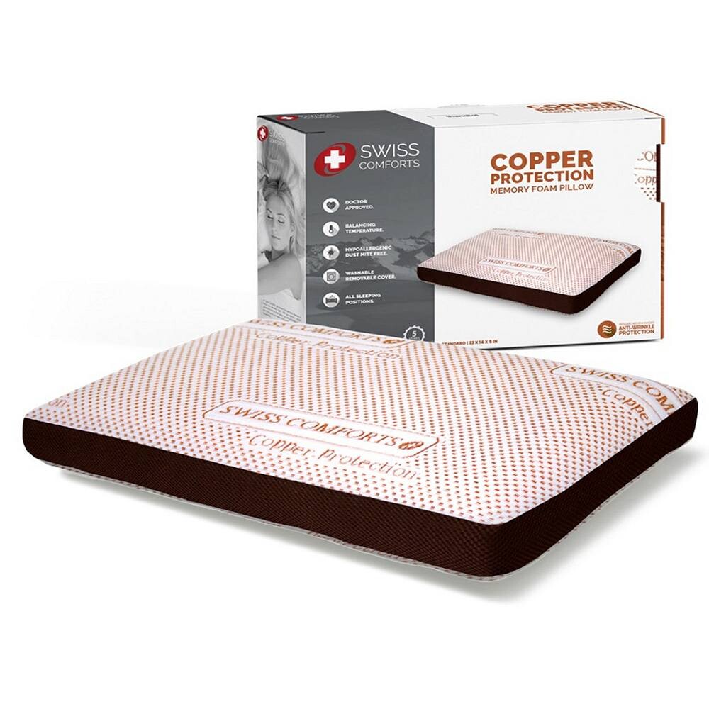 

Медная подушка из пены с эффектом памяти Swiss Comforts, белый