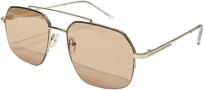 

Металлические солнцезащитные очки с двойной дужкой для мужчин и женщин, винтажные солнцезащитные очки для женщин, модные очки для вождения, защита от ультрафиолета UV400 TKKTLLT, Gold Champagne