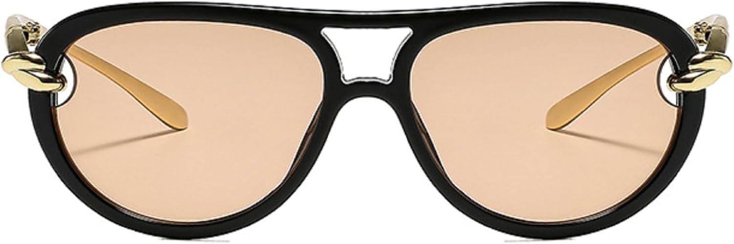 

Роскошные золотые солнцезащитные очки-пилот для женщин, модные солнцезащитные очки с двойной перемычкой и металлической оправой, защита от УФ-излучения UV400 mincl, C5