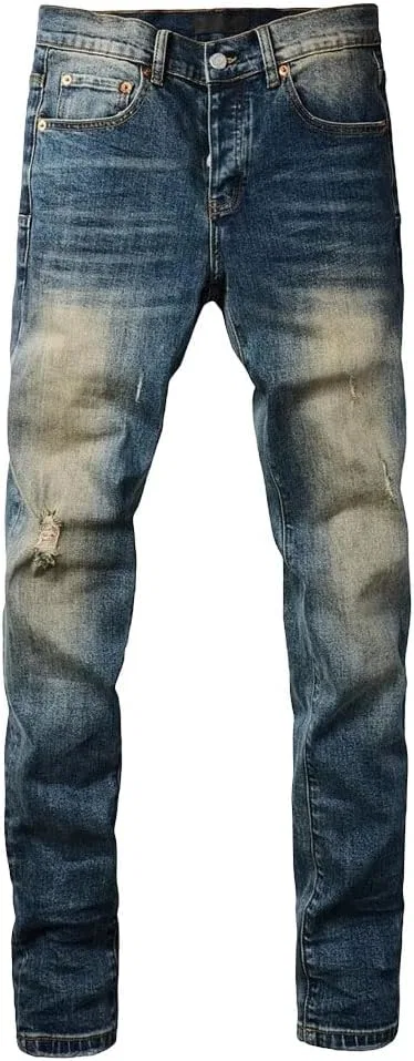 Джинсы скинни с потертостями Men's, цвет 9097