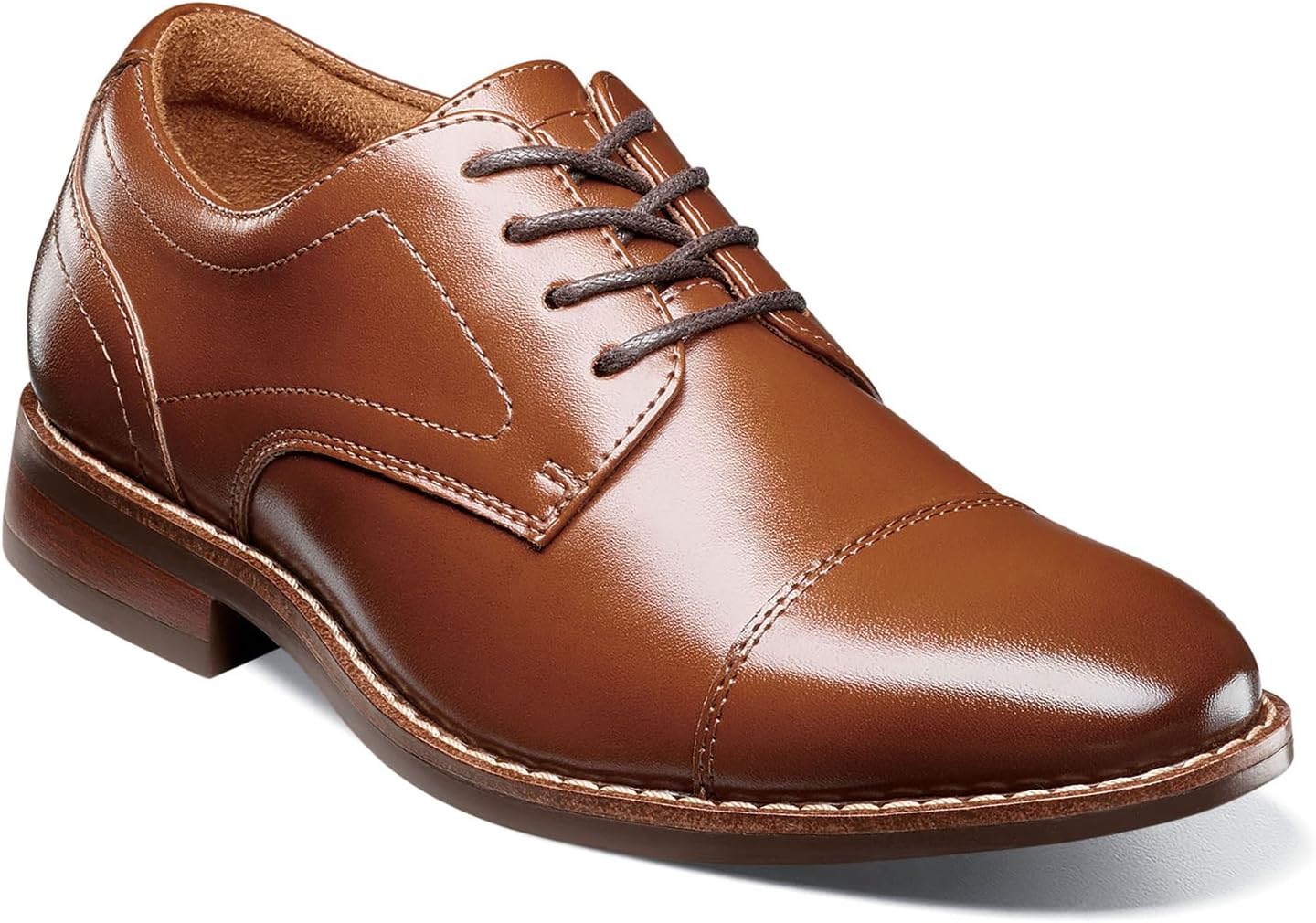 

Детские оксфорды Florsheim Boys Rucci Jr. с носком-капtoe (малыш/маленький ребенок/старший ребенок), Cognac