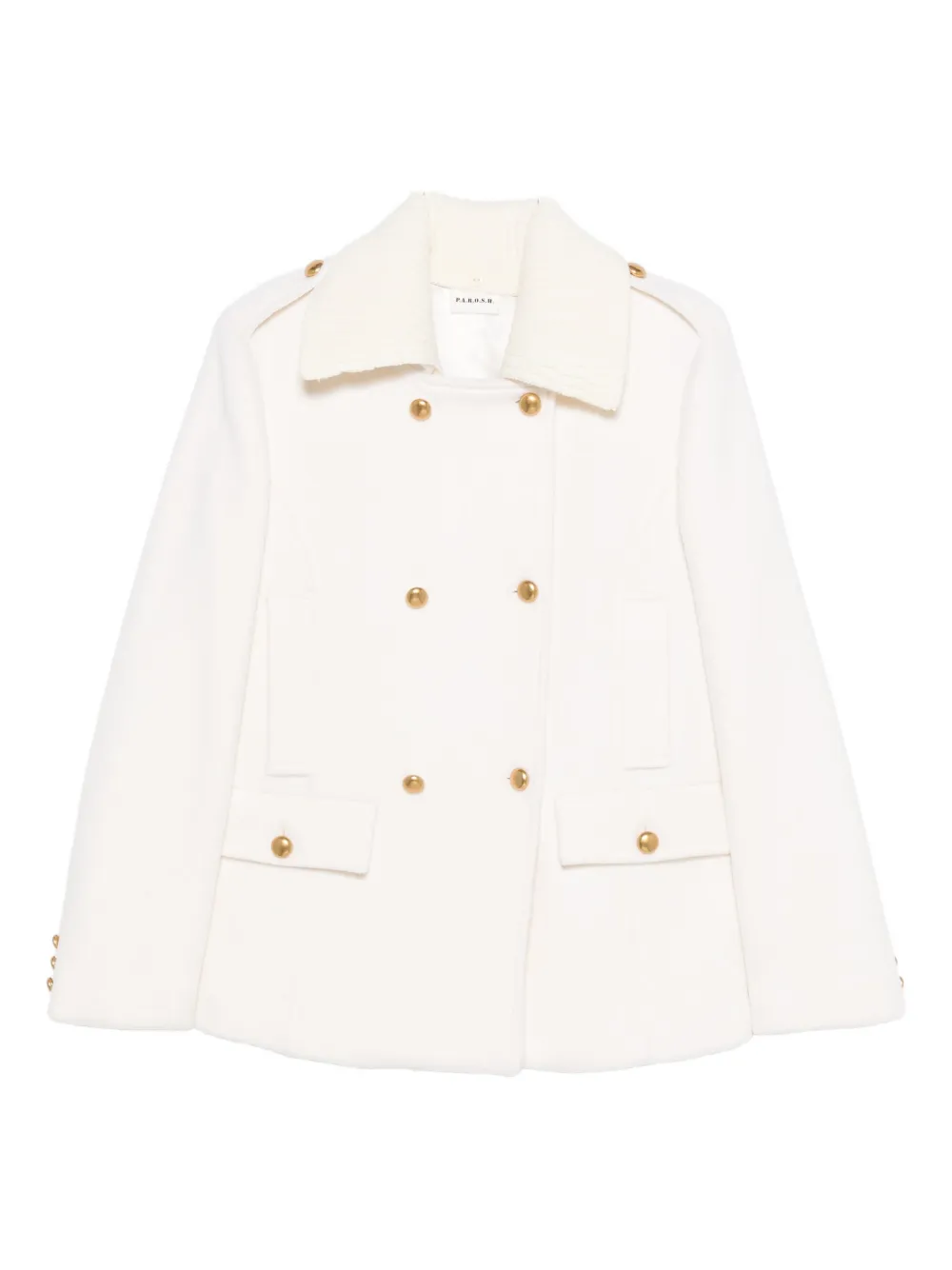 

Двубортный шерстяной пиджак P.A.R.O.S.H., белый