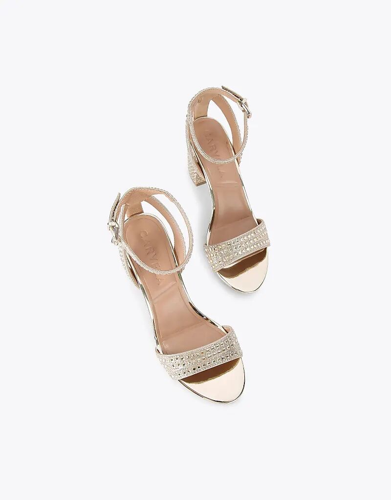 Босоножки на каблуке Carvela Kianni золотого цвета — фото 2