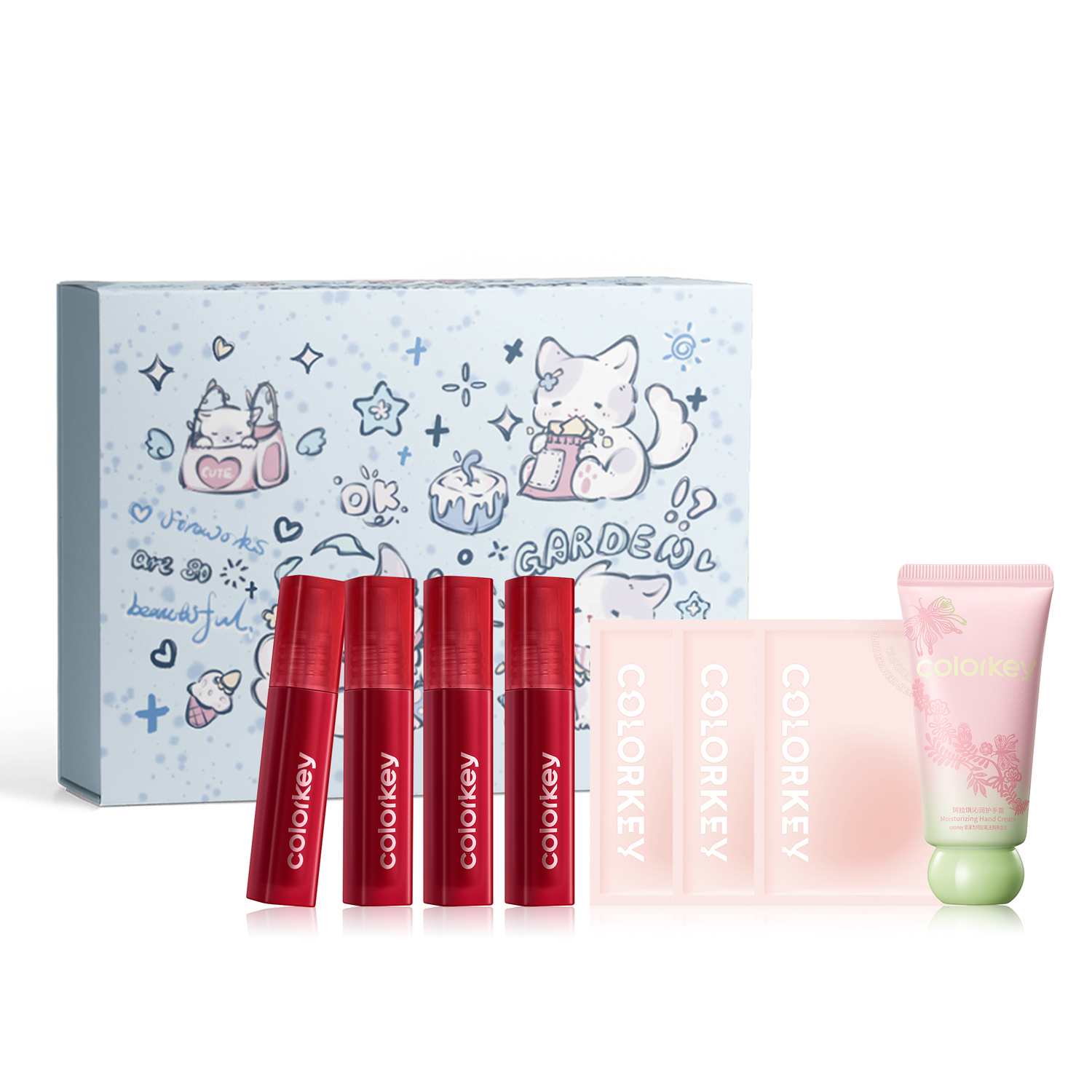 

Набор косметики для женщин Colorkey, [Soft Little Kitten]Mini Liquid Lipstick Box