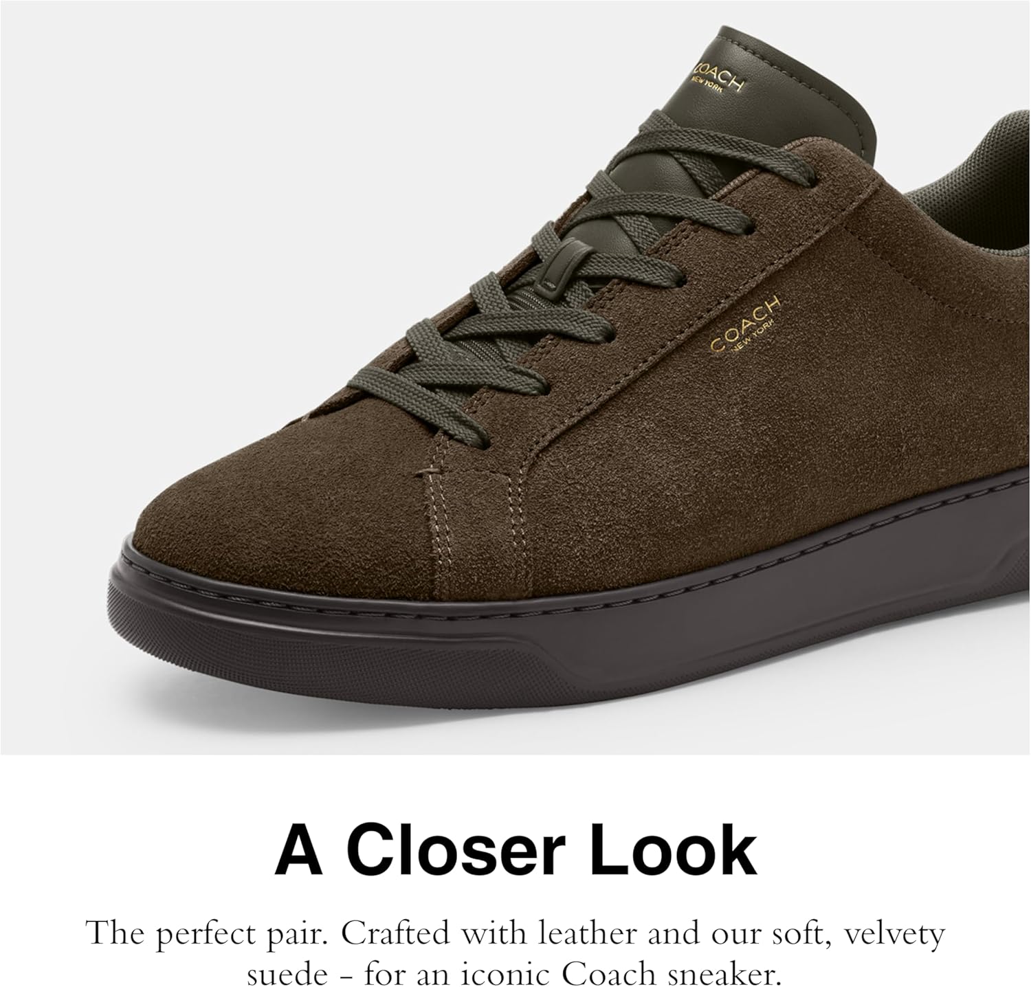 Мужские кроссовки Coach High Line High Top из фирменного канваса, Olive. — фото 4