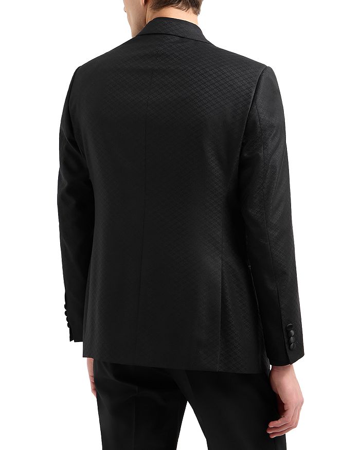 G Line Классический пиджак из шерсти и шелка с микроузором Emporio Armani, черный — фото 3