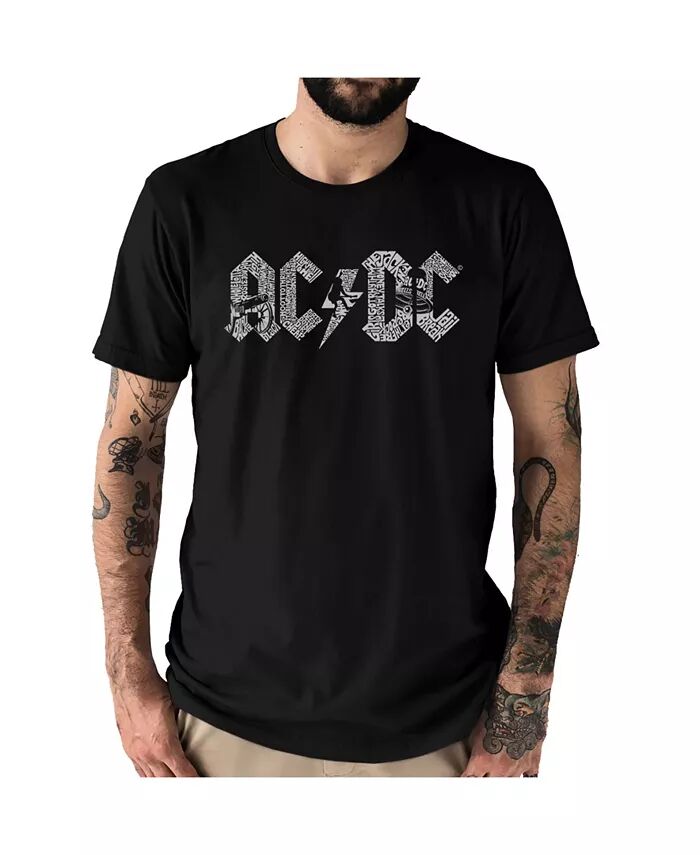 

Мужская футболка премиум-класса AC/DC Word Art LA Pop Art, черный