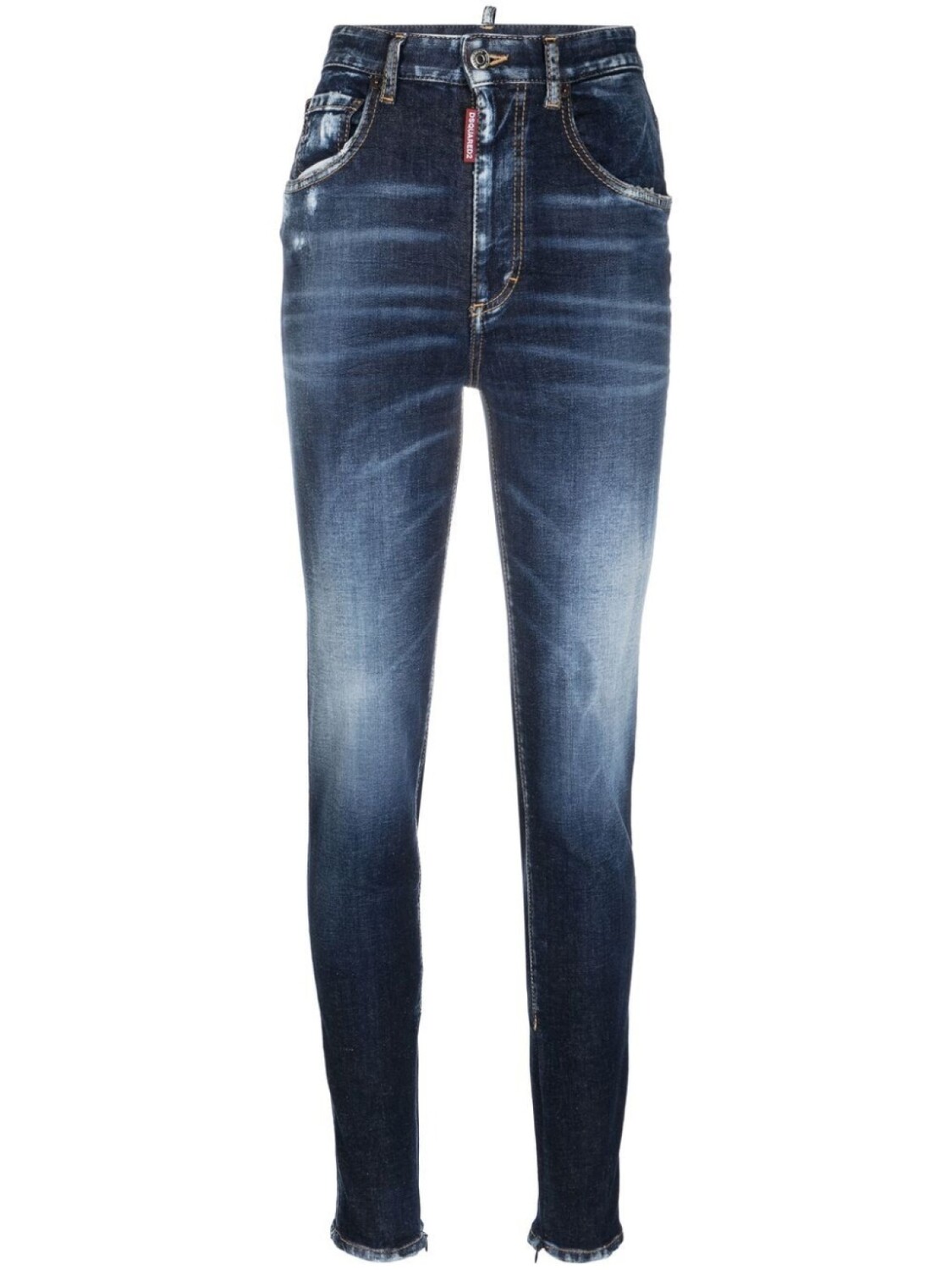 

Dsquared2 high-waisted faded skinny jeans, синий