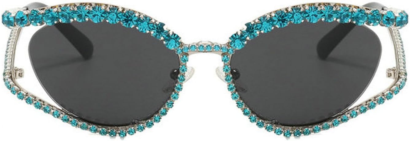 

COTIA Винтажные модные роскошные солнцезащитные очки «кошачий глаз» с блестящими бриллиантами для женщин и мужчин, в стиле 2000-х, с оправой из кристаллов и страз, фирменный дизайн. Солнцезащитные очки, Blue