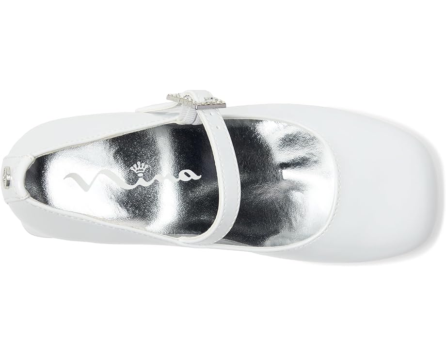 Детские туфли на каблуке Nina Kids Mila, White Patent — фото 2