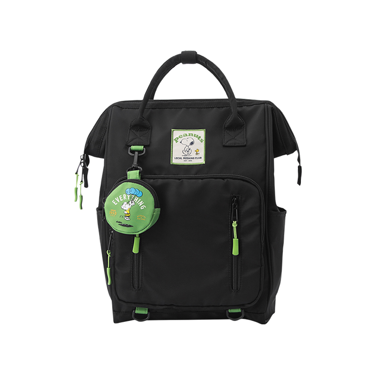 

SEM/R Сумка рюкзак из нейлона унисекс большая бежево-черная, Style B Black Green Tone