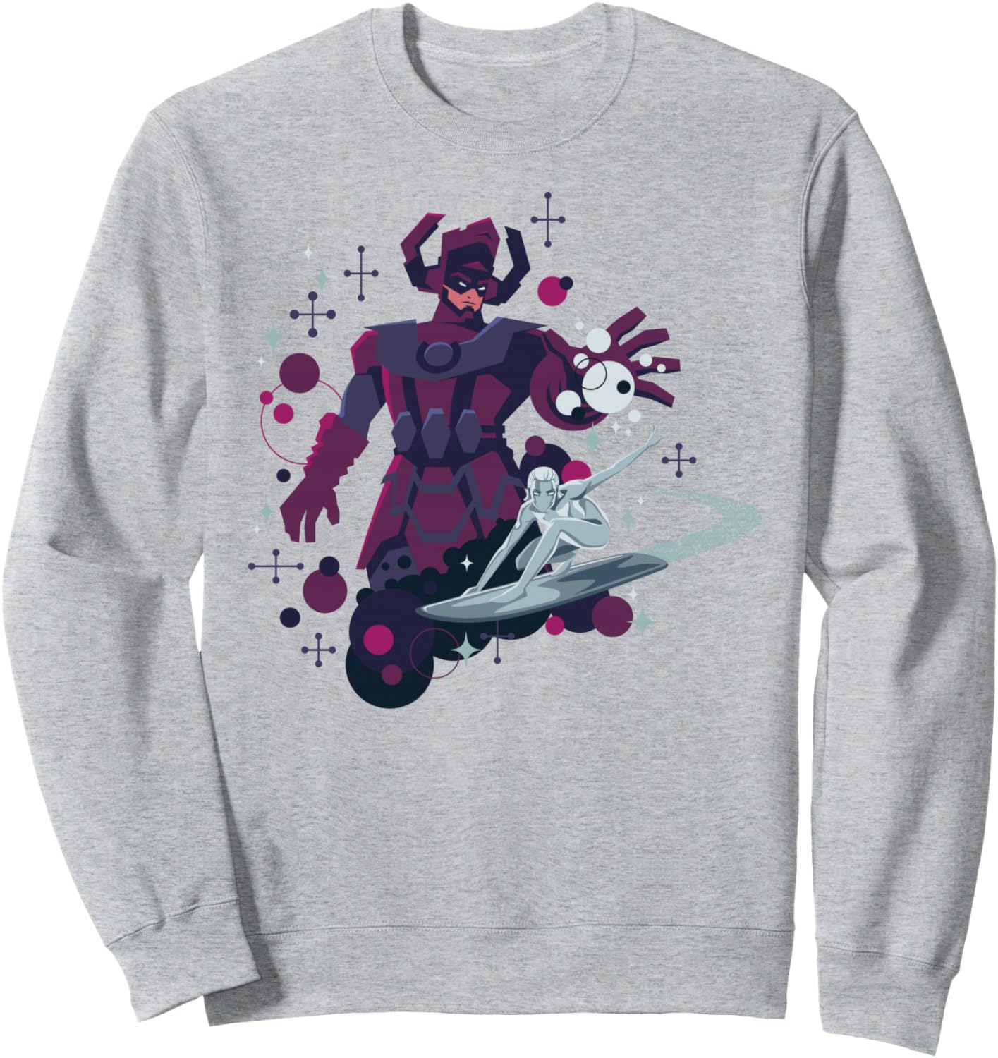 

Толстовка в стиле ретро 60-х годов с изображением Серебряного Серфера и Галактики от Marvel, Серебристый, Толстовка в стиле ретро 60-х годов с изображением Серебряного Серфера и Галактики от Marvel