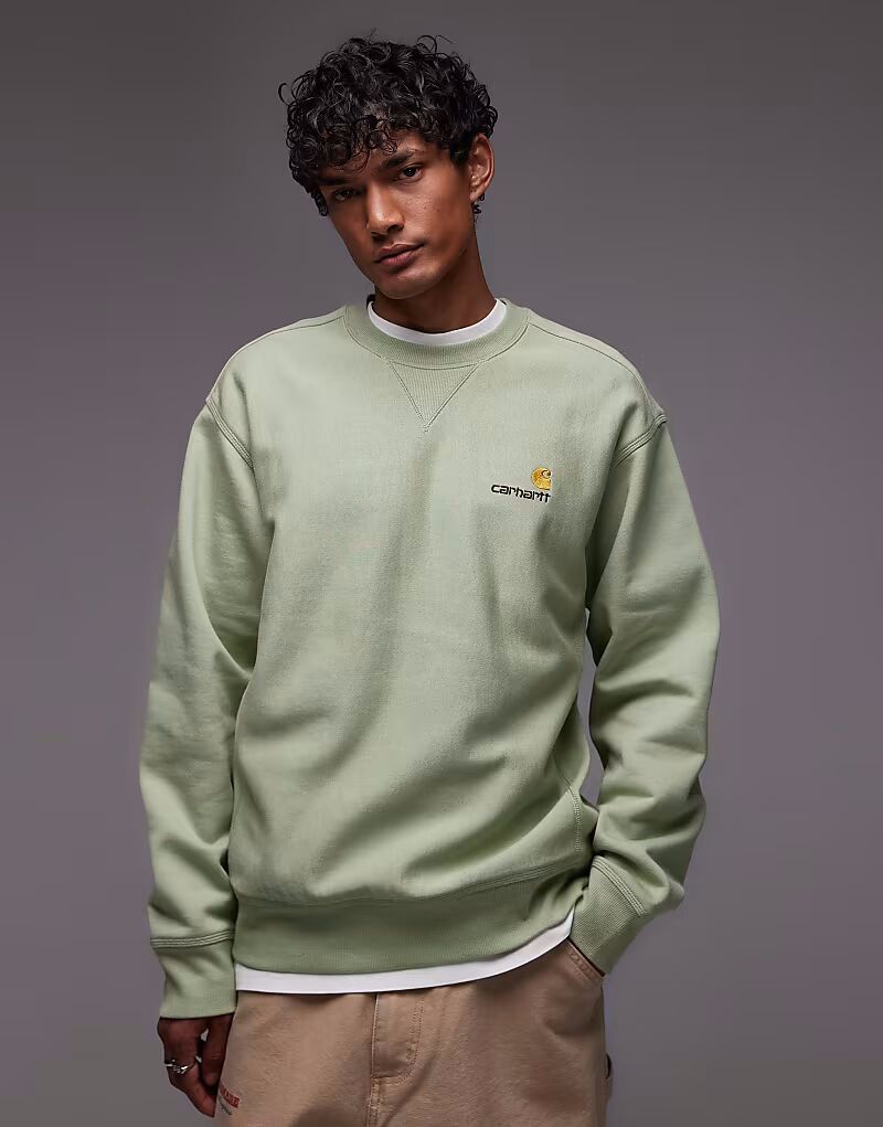 

Толстовка Carhartt WIP American script цвета лайм