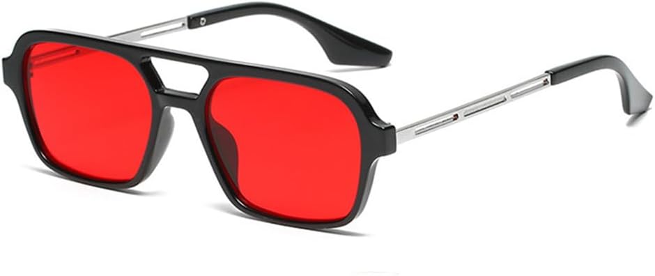 

Солнцезащитные очки UV400 с двойной перемычкой, для мужчин и женщин, с прозрачными градиентными линзами, подходят для занятий спортом на открытом воздухе, бега и езды на велосипеде UYPTK, Black Red