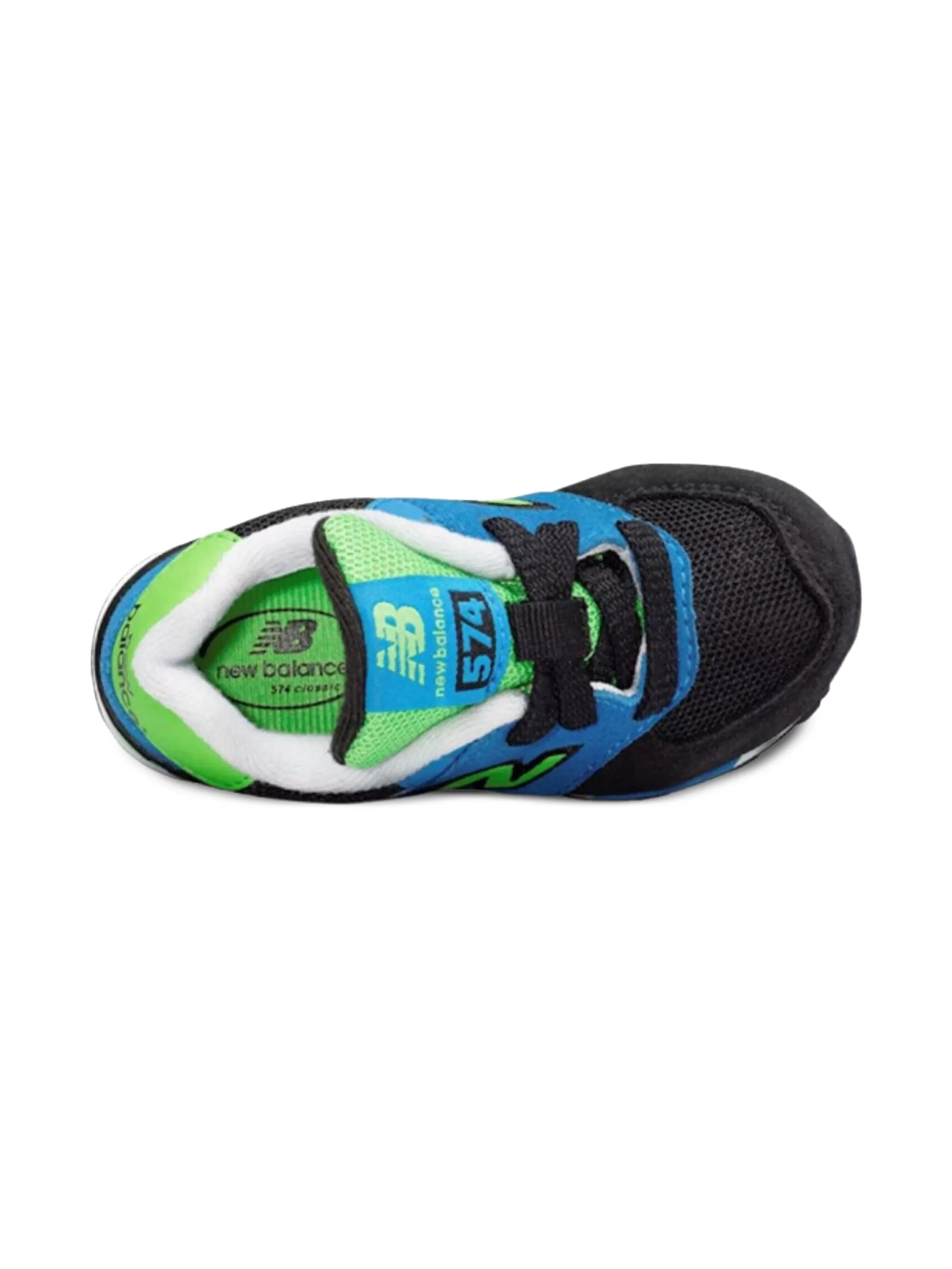 Кроссовки 574 blue/green New Balance, синий — фото 2