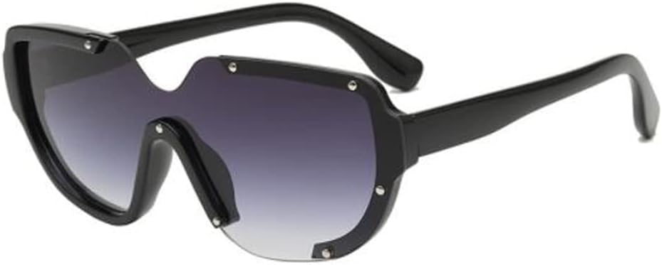 

Солнцезащитные очки унисекс с интегрированными боковыми заклепками из поликарбоната, защита от ультрафиолета, цельная конструкция PUB, Black Frame Gradually Grey Flakes