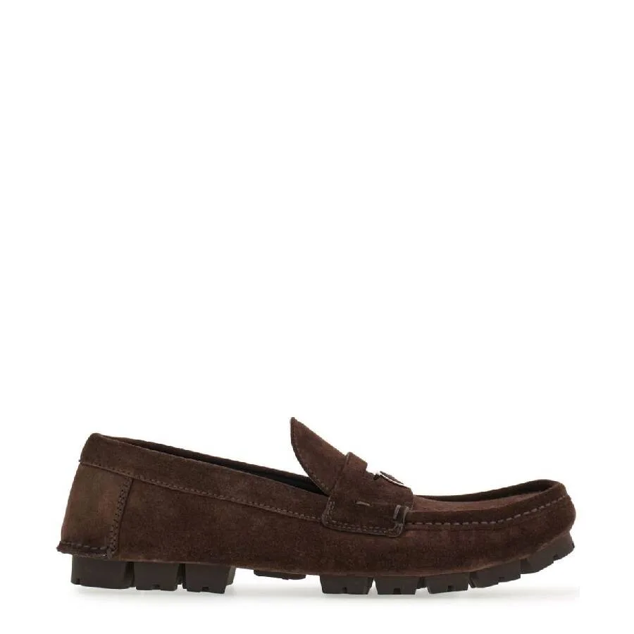 Лоферы с круглым носком и пряжкой Gancini от Ferragamo, темно-коричневый