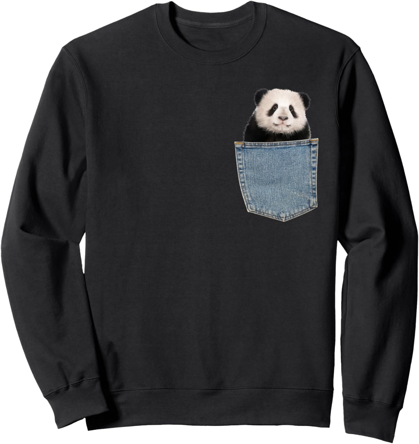 

Забавная толстовка с изображением панды в кармане. Подарок Timefortshirt, черный