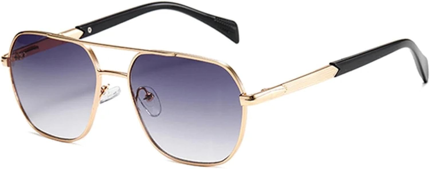 

Солнцезащитные очки с двойной перемычкой для женщин, градиентные солнцезащитные очки UV400 для мужчин, солнцезащитные очки для активного отдыха DSVIGF, Golden Gray Gradient