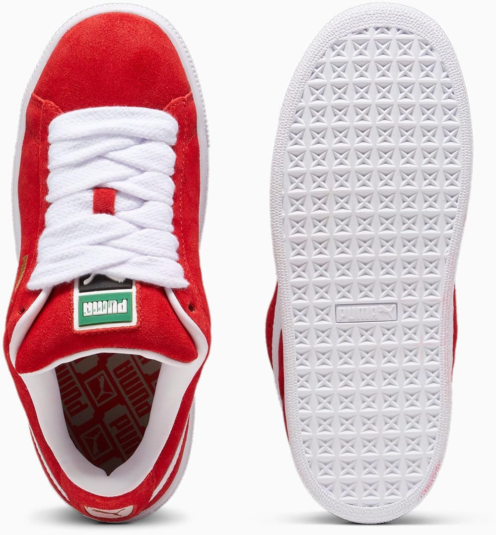 Детские кроссовки Puma Unisex-Child Suede XL (для детей постарше), белый/красный — фото 2