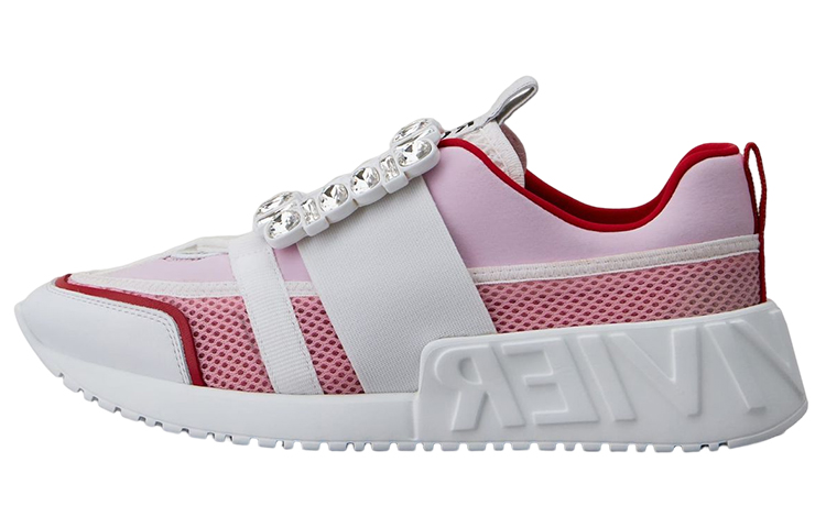 Roger Vivier Низкие спортивные повседневные туфли женские розовые белые