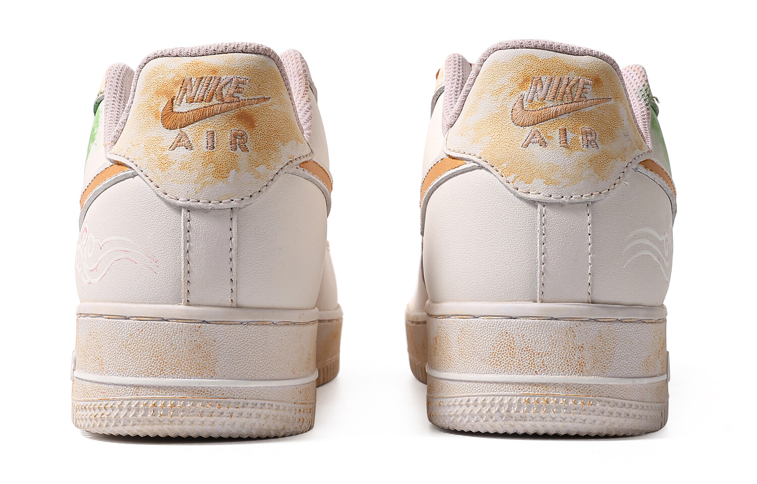 

Женские кроссовки для скейтбординга Nike Air Force 1, Green/Orange