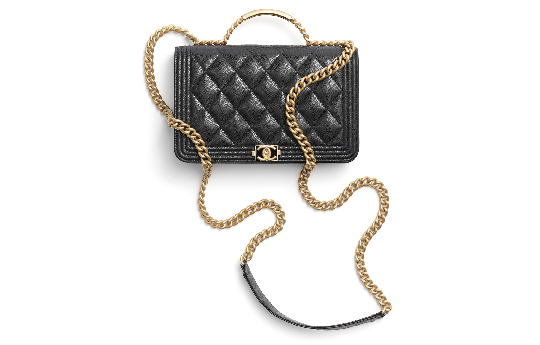 

CHANEL Сумка через плечо Bright Caviar Calfskin, женская кроссбоди black