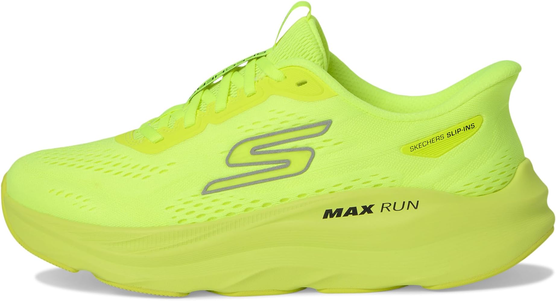 Кроссовки SKECHERS Max Run Hands Free Slip-Ins, цвет Lime — фото 4