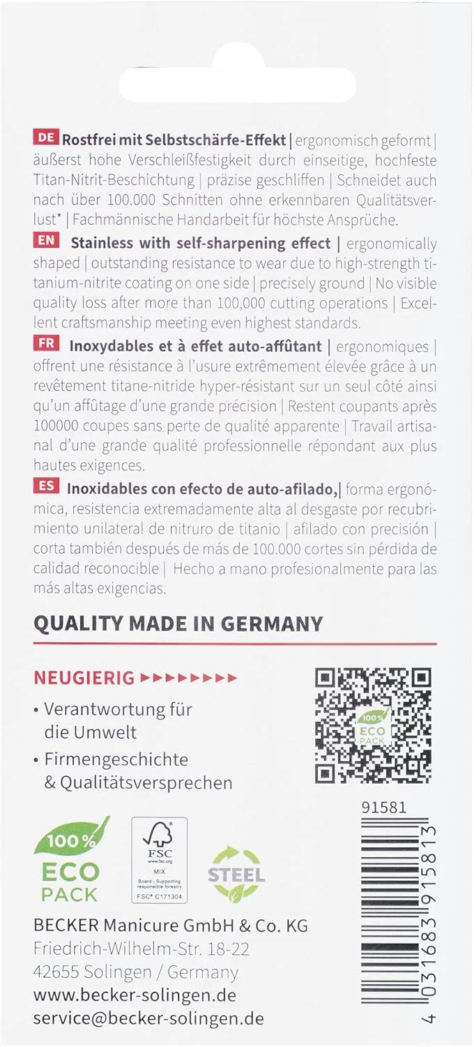 Профессиональные самозатачивающиеся ножницы для ногтей ERBE Premium, 9 см Erbe — фото 3