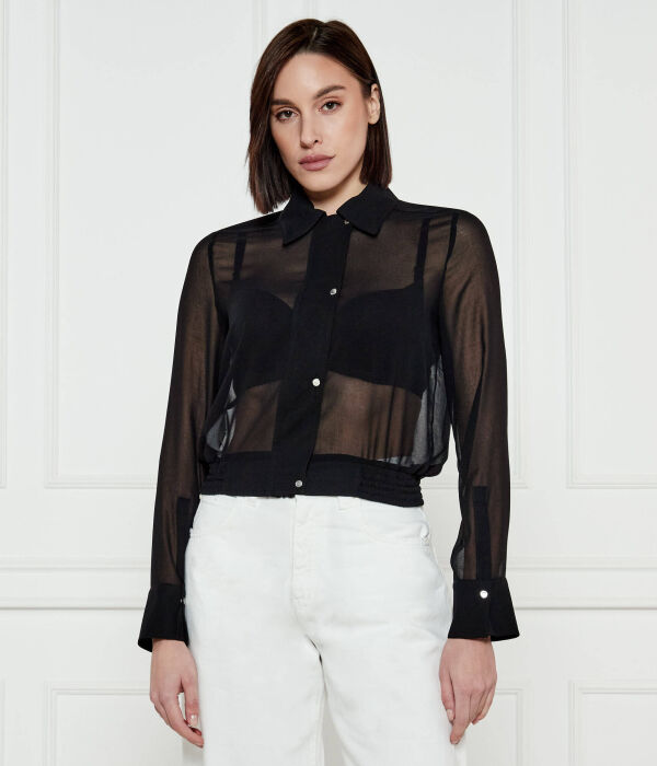 

Рубашка женская Pinko прозрачная, черный