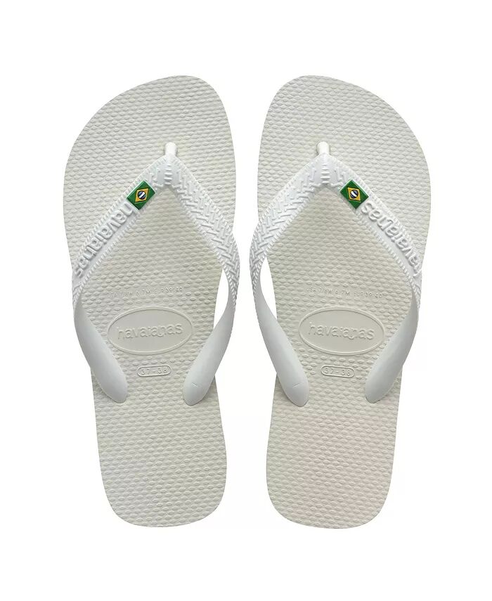 Мужские сандалии-шлепанцы с логотипом Brazil Havaianas, белый — фото 4