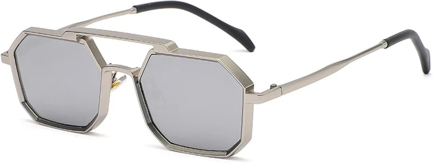 

Солнцезащитные очки с защитой от УФ-излучения UV400 | Панк, металл, стимпанк, маленькие | Для женщин и мужчин, для занятий спортом на открытом воздухе и вождения DSVIGF, Silver-silver