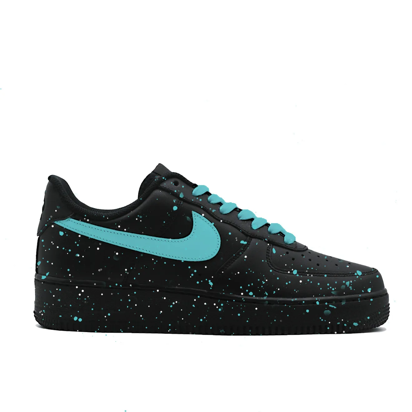 Nike Air Force 1 Ice Blue Ink Dot Abrasion Resistant Slip Resistant Low top Skateboard Shoes Unisex Black Blue — фото 3