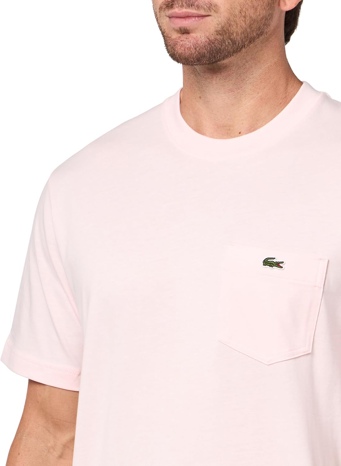 Футболка Lacoste, мужская, с карманом, Flamingo — фото 3
