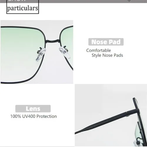 

Модные солнцезащитные очки для женщин, квадратная оправа из сплава, ретро-стиль, кристально чистые зеленые солнцезащитные очки для женщин MTZJH, Black-gray