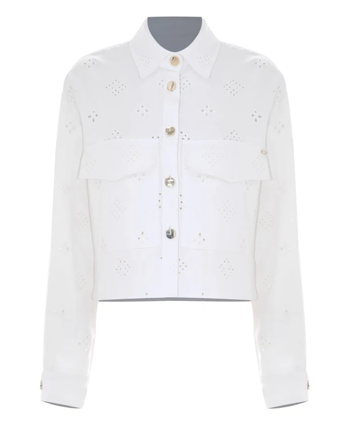 

Белая короткая куртка в джинсовом стиле Kocca, белый